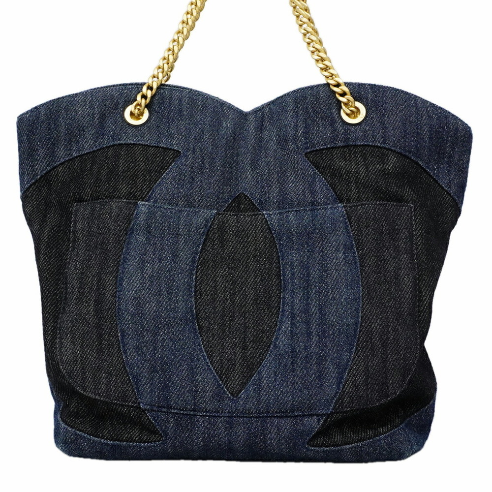 Chanel Tote Bag/Chain Tote, Denim Navy, Women's OP011942 - Picture 13 of 13